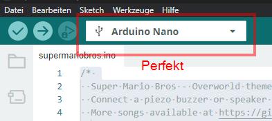 Erfolgreich ausgewähltes Board
